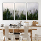 Forest Wall Art Canvas Print | Foggy Forest Wall Art | Pine Wood Forest Print