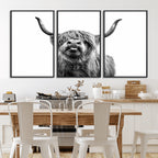 Fanny Scottish Highland Cow Cattle Art Print Farmhouse Wall Art Canvas Print