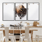 Bison Winter Wall Art Canvas Print For Farmhouse Decor