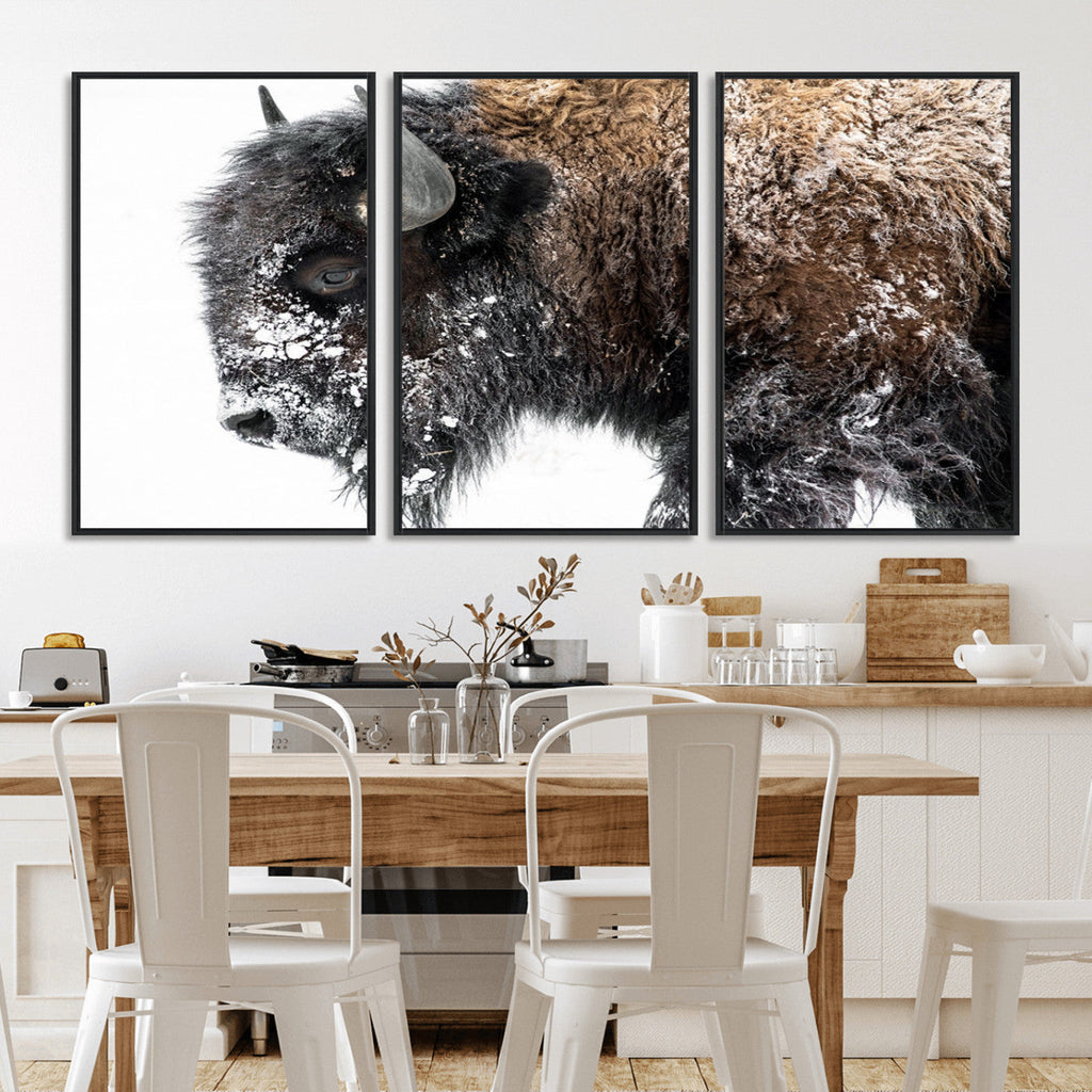 American Bison Wall Art Print, Majestic Buffalo Canvas Print for Living Room or Office