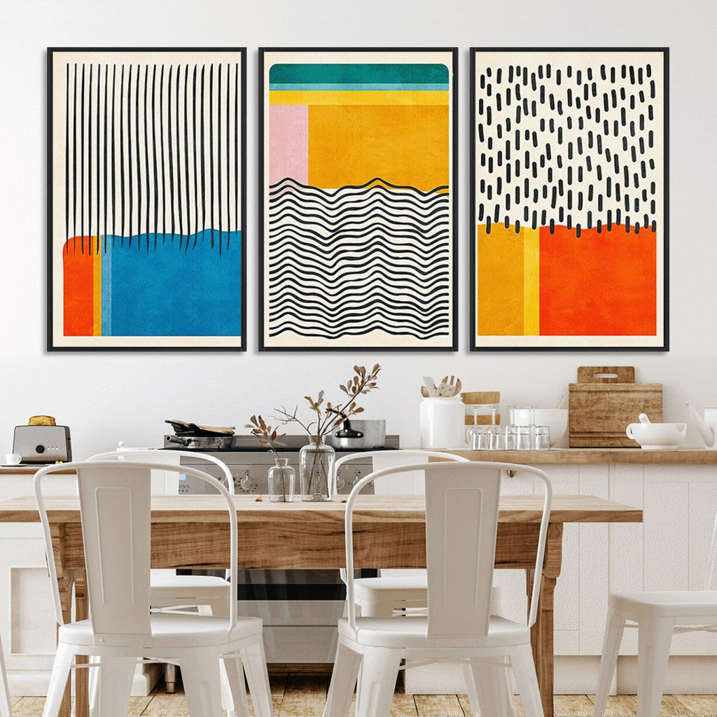 Canvas Print Wall Art Abstract Illustration Art Boho, Framed Abstract Boho Art