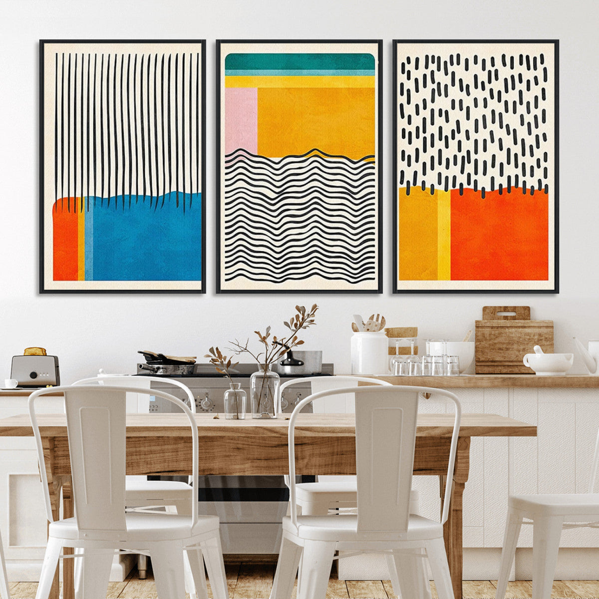Canvas Print Wall Art Abstract Illustration Art Boho, Framed Abstract Boho Art