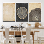 Tree Rings Canvas Wall Art Print, Minimalist Natural History in Modern Decor
