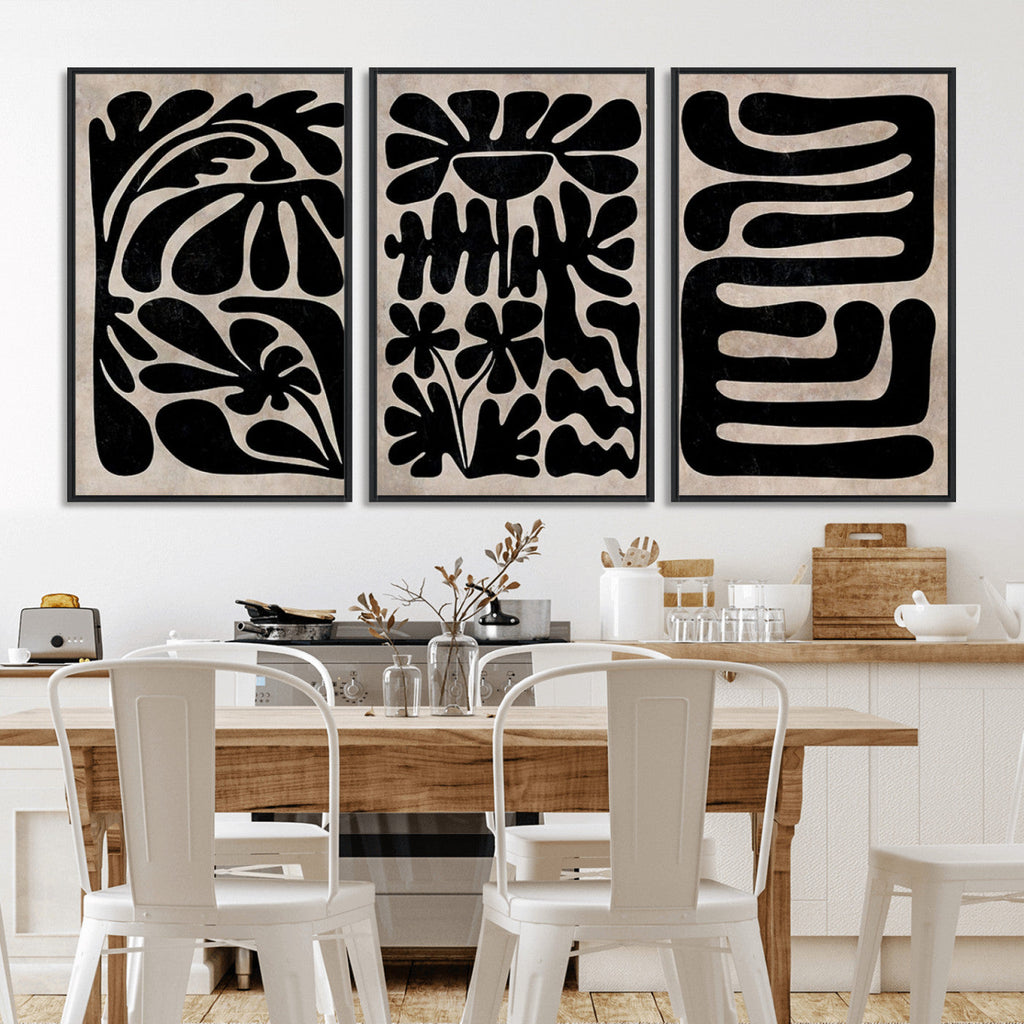 Canvas Print Wall Art Abstract Art Boho, Framed Boho Art