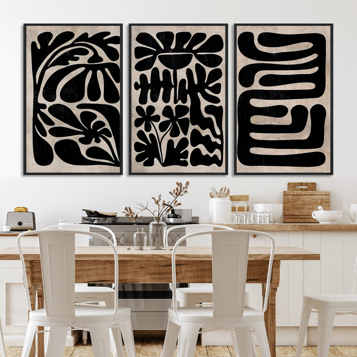 Canvas Print Wall Art Abstract Art Boho, Framed Boho Art