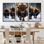Buffalo Wall Art Canvas Print, American Bison Herd Wall Art