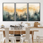 Abstract Forest Print | Mountain Wall Art | Autumn Landscape Canvas Print
