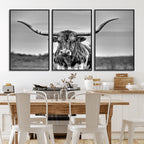 Texas Longhorn Cow Wall Art, Texas Longhorn Canvas, Cattle