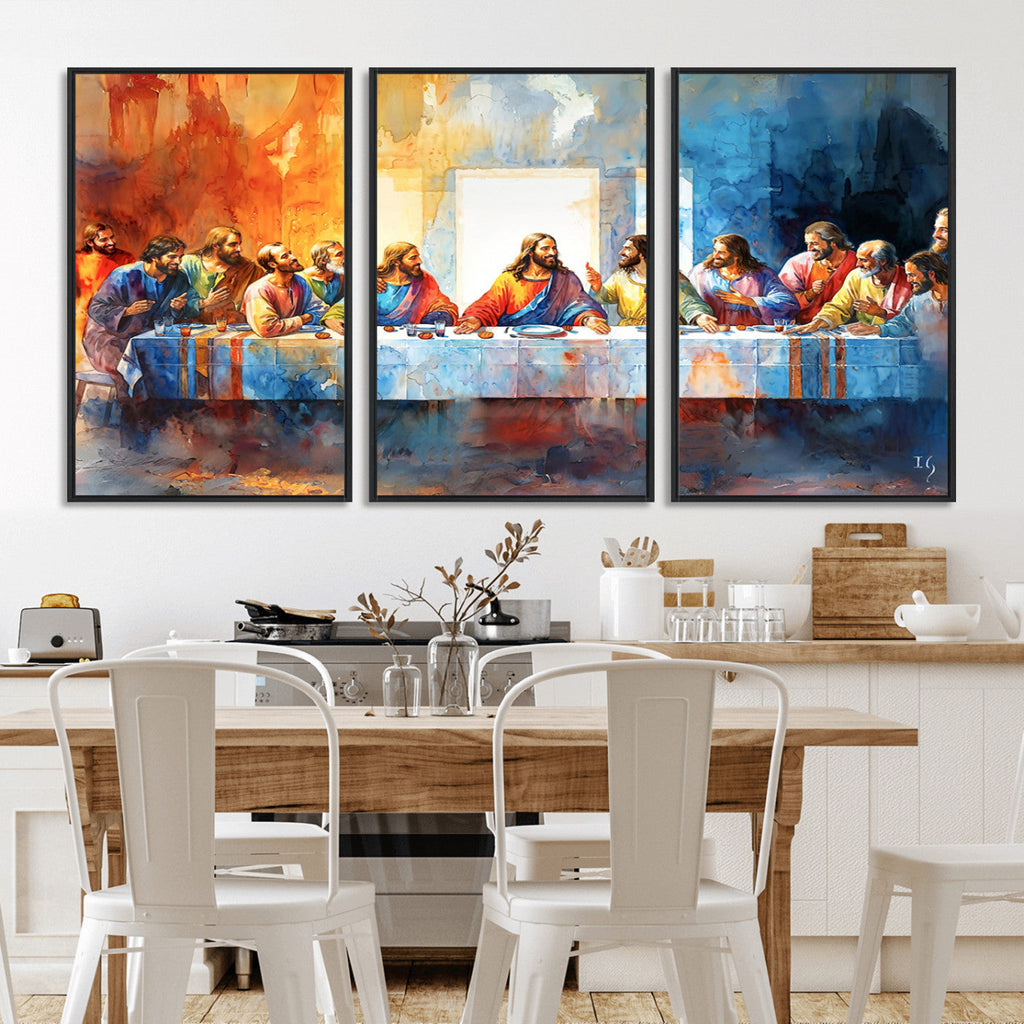 Abstract Watercolor The Last Supper Wall Art