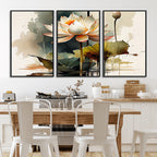 Lotus Flower Watercolor Canvas Print | A Symbol of Serenity and Growth in Soft Watercolors