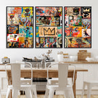 Abstract Art Collage Wall Art Canvas Print, Urban Graffiti Style