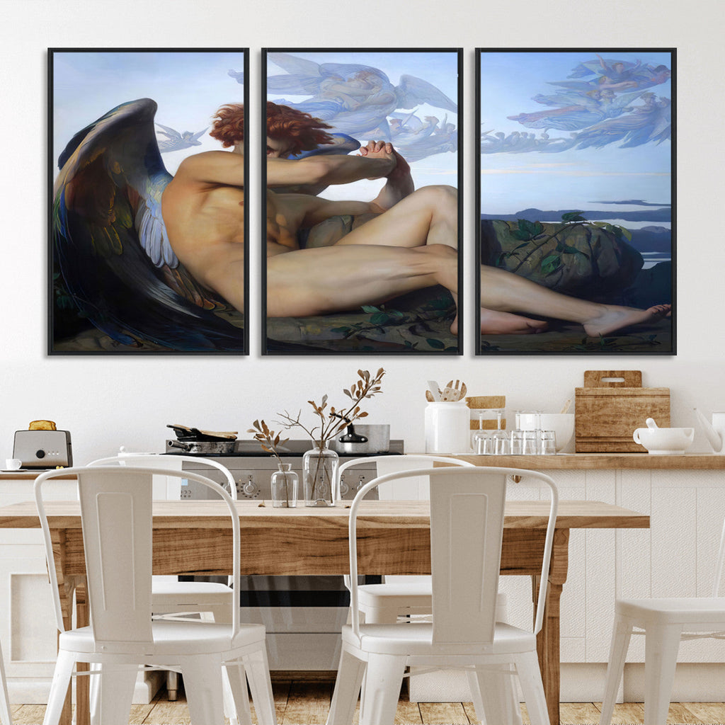 Fallen Angel Wall Art Canvas Print, Alexandre Cabanel Classic Art Reproduction
