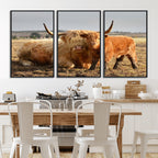 Highland Cow Canvas Wall Art Animal Print for Farm House Decor