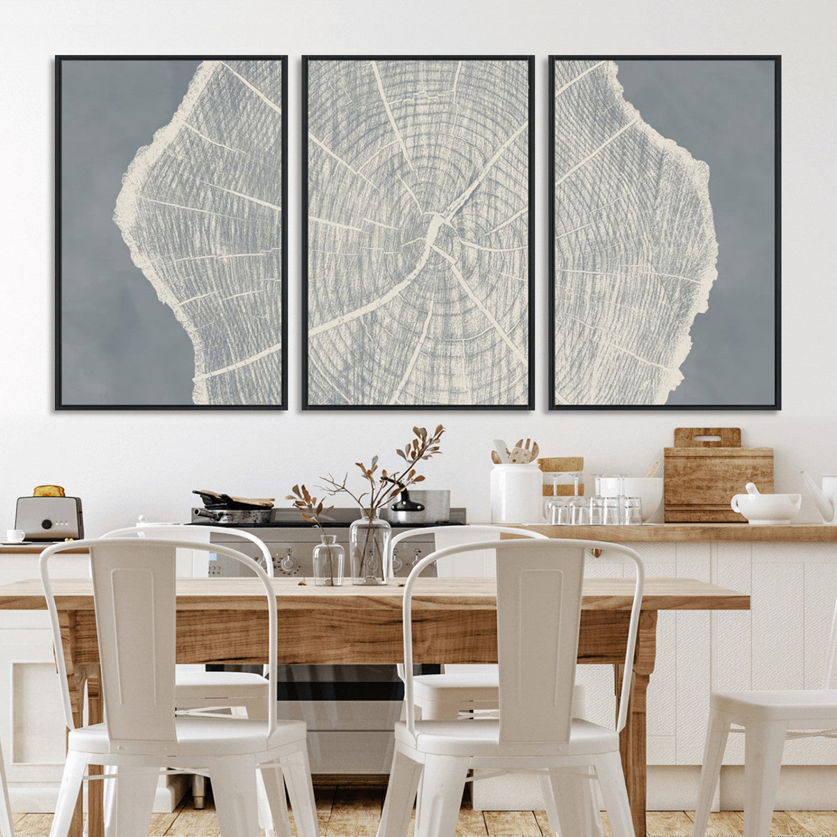 Abstract Tree Ring Wall Art Canvas Print, Framed and Ready to Hang