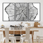 Rustic Tree Ring Wall Art Canvas Print, Framed and Ready to Hang