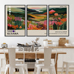Yayoi Kusama Abstract Print, Vibrant Floral Mountain Art