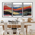 Framed Yayoi Kusama 1986 Wall Art Print | Japanese Wabi Sabi Vibrant Abstract Landscape Canvas