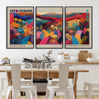 Yayoi Kusama Wall Art Canvas Print, Abstract Art, Large Framed Print, Japanese Wabi Sabi Wall Art