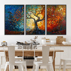 Yggdrasil Tree of Life Mosaic Stained Glass Wall Art Canvas Print