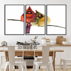 Cardinal Bird Canvas Wall Art, Male and Female Cardinal Print, Nature Inspired Bird Decor