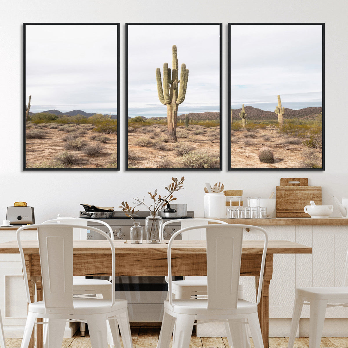 Saguaro Cactus Wall Art | Framed Desert Canvas Artwork