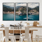 Amalfi Coast Wall Art | Framed Italian Seaside Canvas