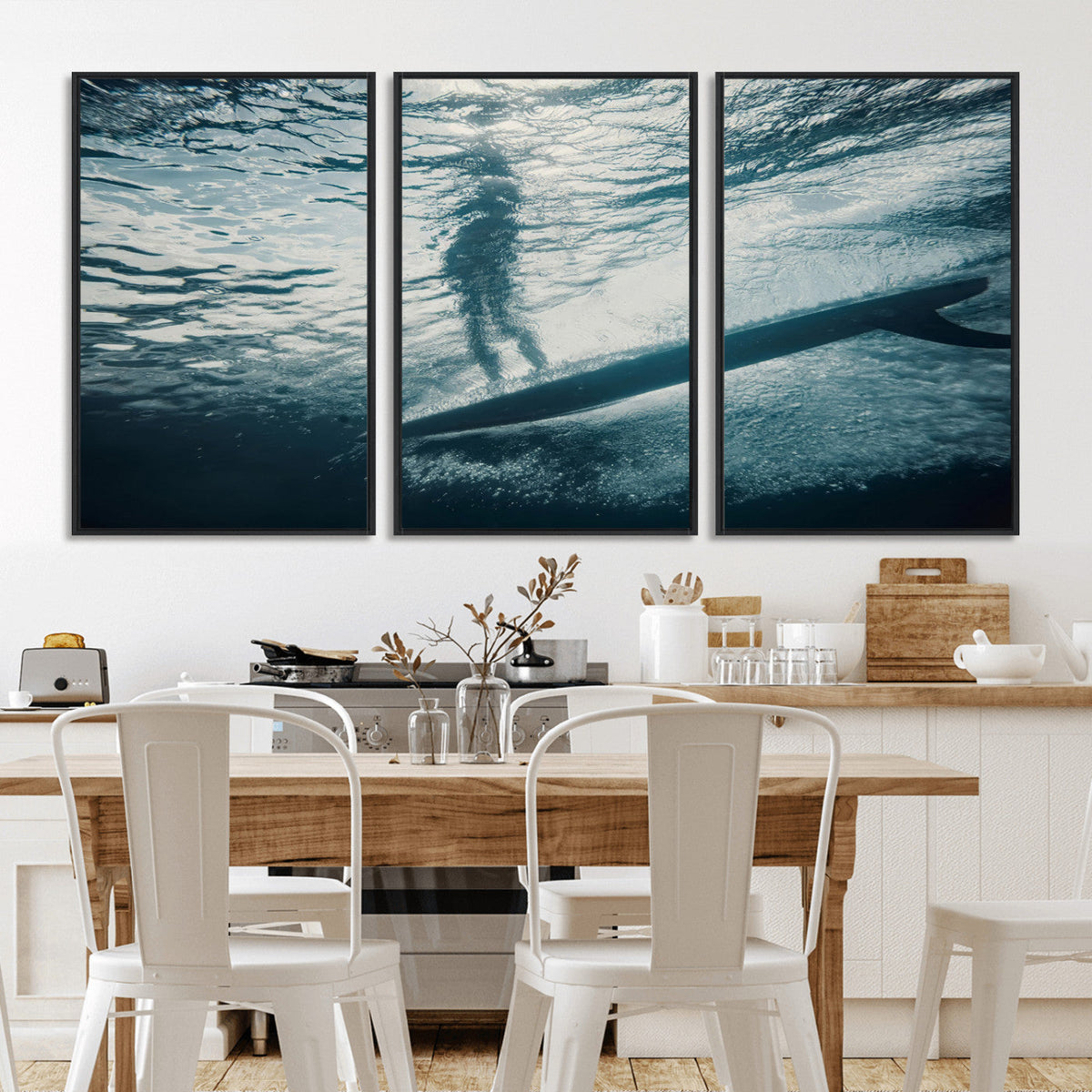 Underwater Surf Wall Art | Framed Ocean Wave Canvas Artwork