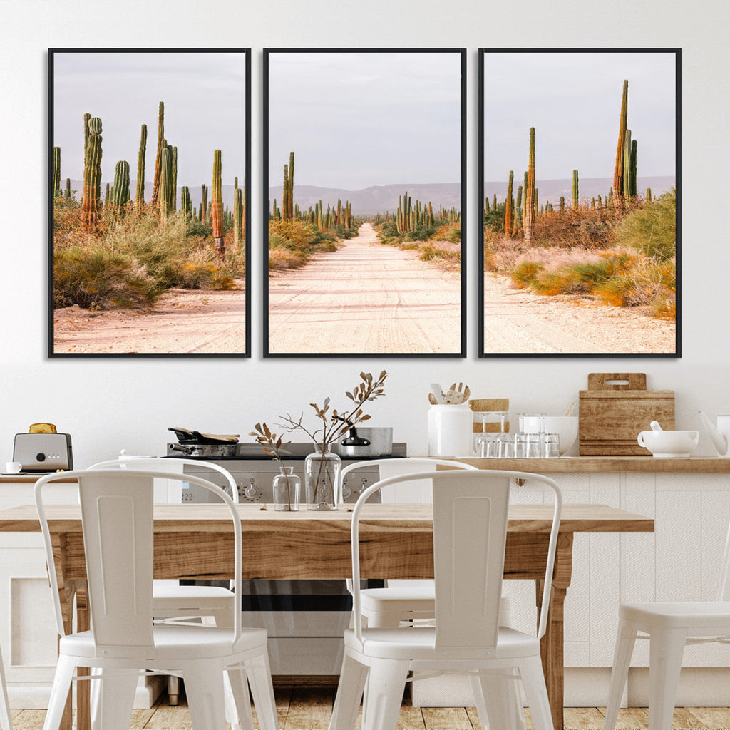 Desert Cactus Wall Art | Framed Southwestern Canvas Artwork