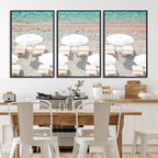 Calm Beach Wall Art | Framed Turquoise Water Canvas Artwork