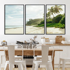 Relaxing Beach Wall Art Canvas Print, Framed Ocean View Coastal Serenity