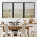 Bison Herd Wall Art Canvas Print, Framed Western Ranch Nature Scene