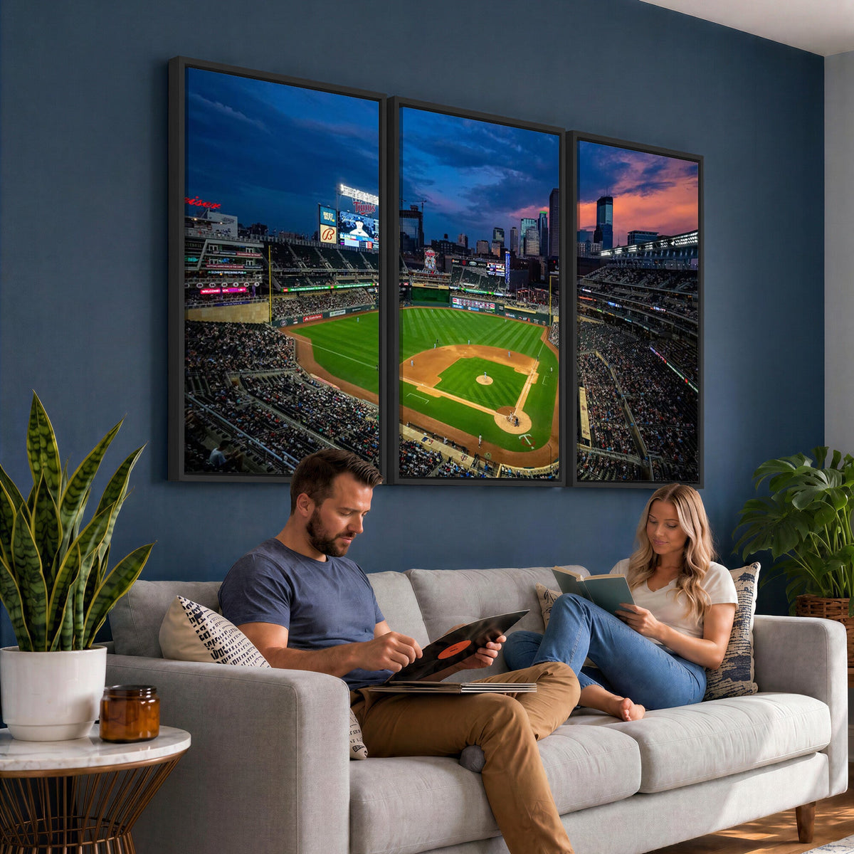 Target Field Wall Art Canvas Print, Baseball Stadium Scene