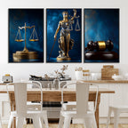 Justice Scales Statue Wall Art, Lady Justice Canvas Print