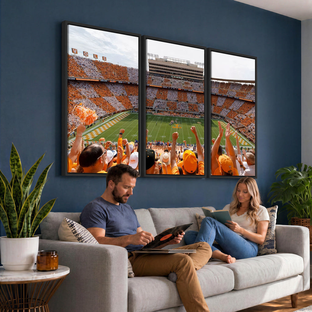 Tennessee Neyland Stadium Wall Art, Sports Arena Canvas, Home Bar Wall Decor