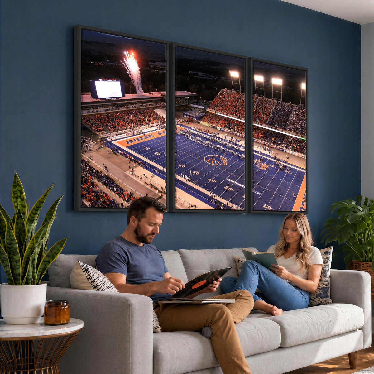 Boise State Broncos Albertsons Stadium Wall Art Canvas Print