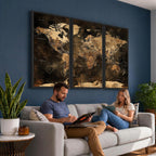 World Map Canvas Print, Modern Decorative Framed Map Artwork