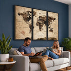 World Map Wall Art Canvas Print