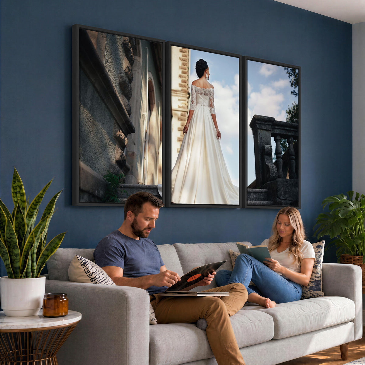 Custom 3 Panel Canvas Print, Personalized Photo Split Wall Art Set