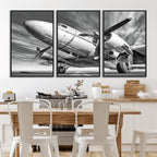 Vintage Airplane on Runway Canvas Print