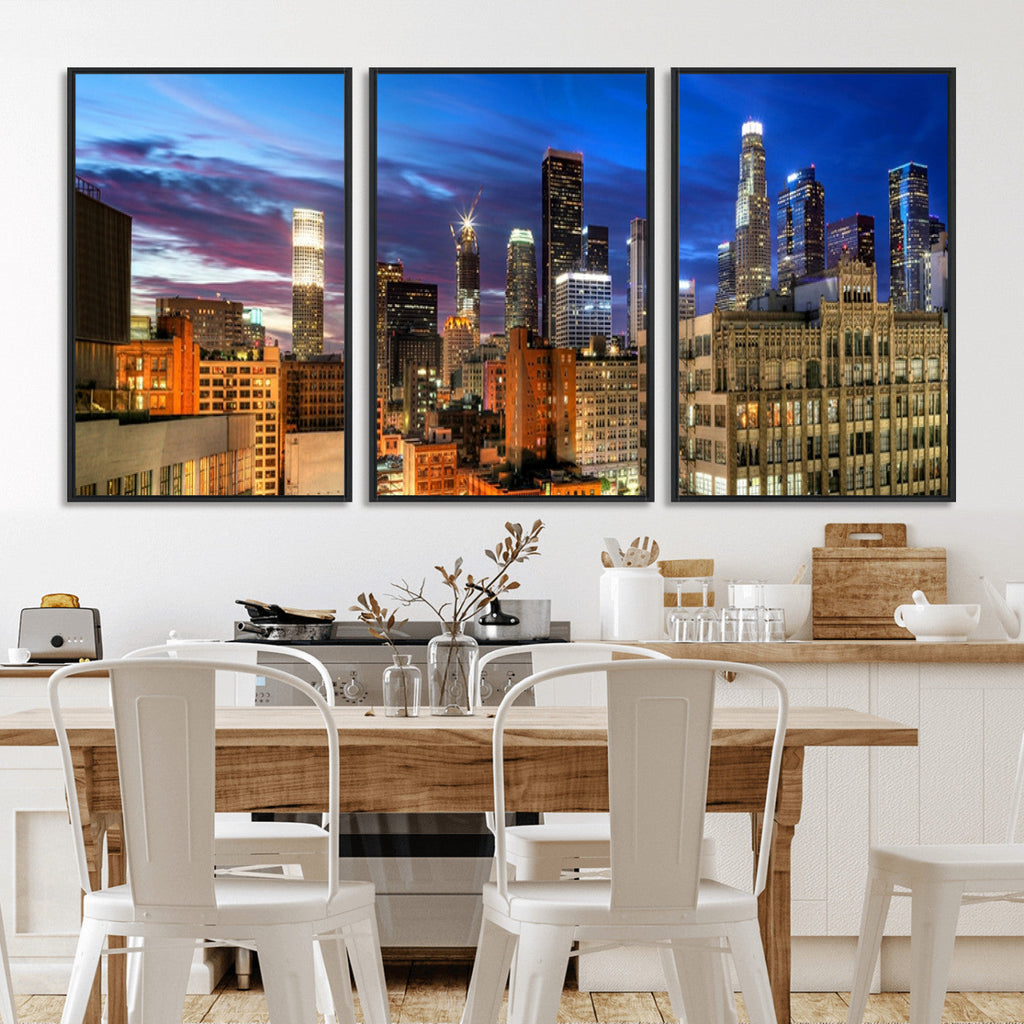 Los Angeles Night Wall Art Canvas Print