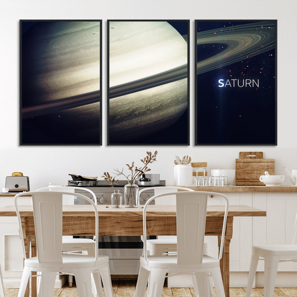 Framed Saturn Wall Art Canvas Print