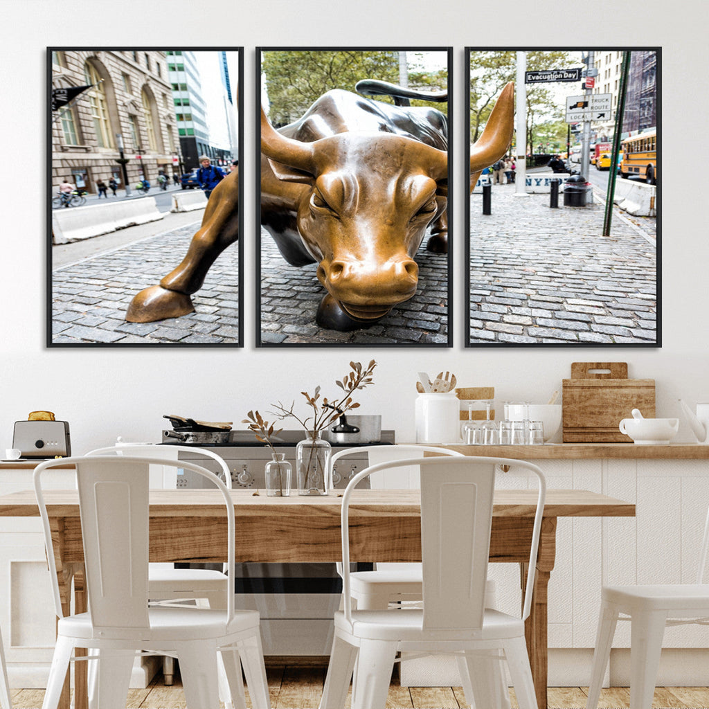 Charging Bull Wall Art Canvas Print