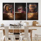 Wine and Barrels Wall Art Canvas Print