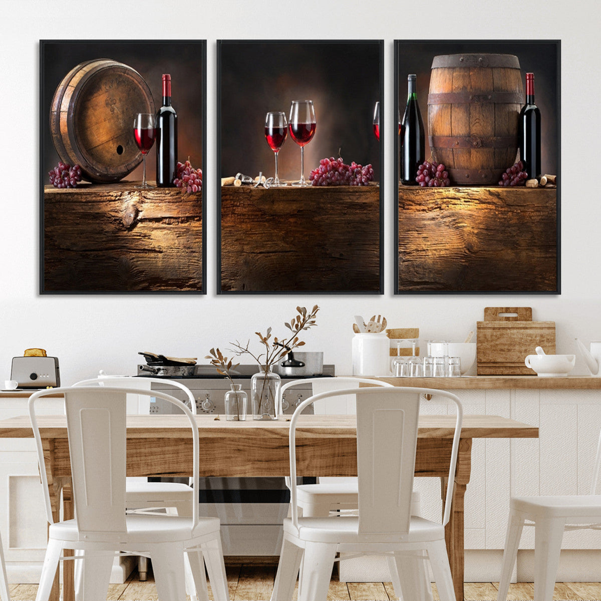 Wine and Barrels Wall Art Canvas Print