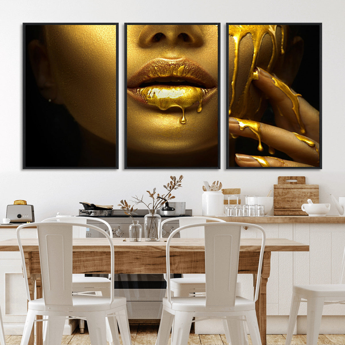 Gold and Women Wall Art Canvas Print