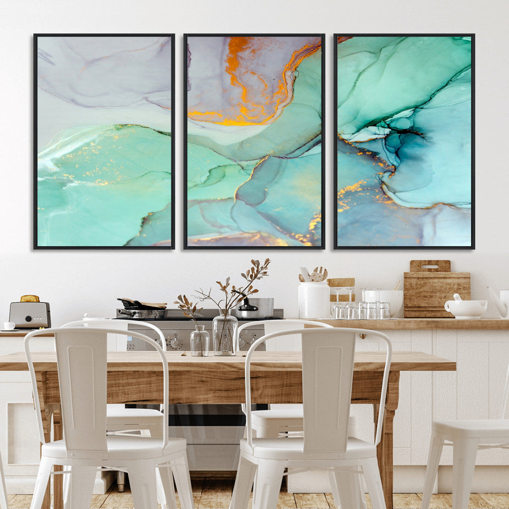 Colorful Marble Fluid Effect Canvas Wall Art Print