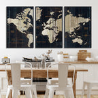 Antique Old World Map Wall Art Canvas Print