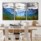 Yosemite Park Half Dome 3 Panel Canvas Print | Large Giclée Landscape Wall Art
