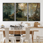 Baby Bears in Forest Wall Art Canvas Print