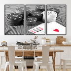 Poker Game Cards Wall Art Canvas, Multi Panel Wall Art